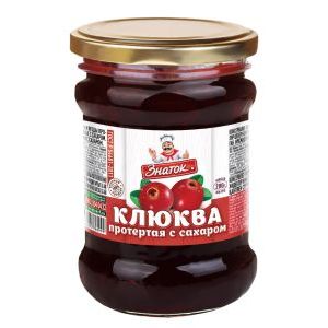 Клюква протертая с сахаром ст/б 280гр ЗНАТОК 1/12шт