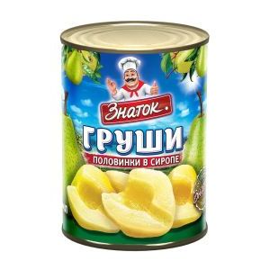 Груши половинки в сиропе ж/б 410гр ЗНАТОК 1/24шт